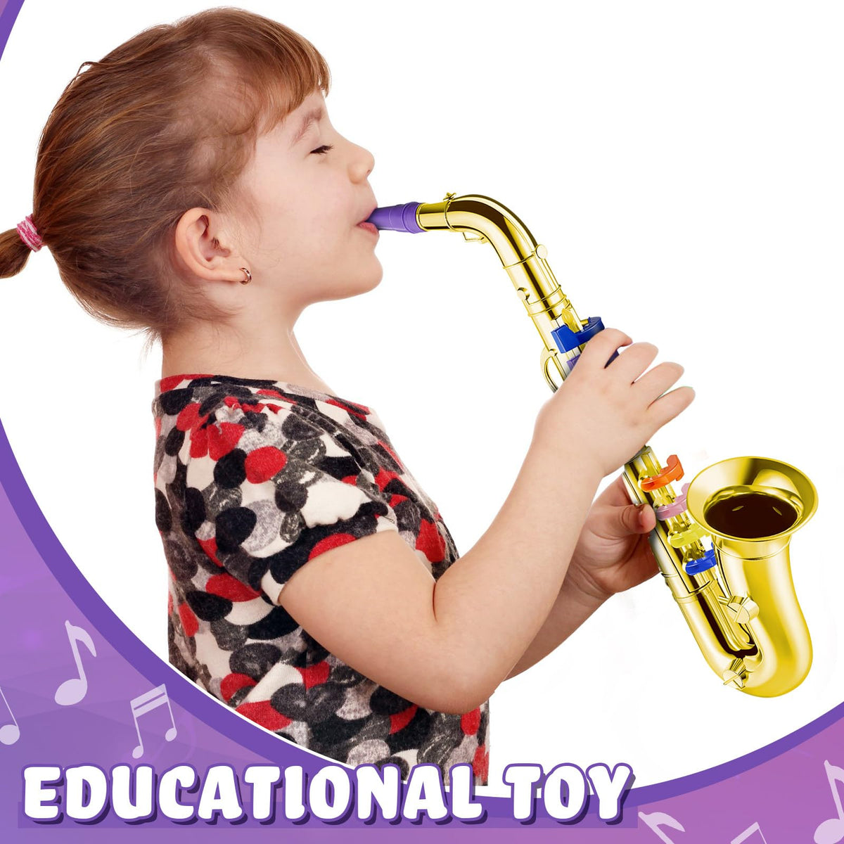 Lewtemi Gold Saxophone Toy made of durable plastic, built for active play.