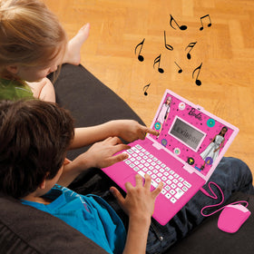 Lexibook Barbie bilingual laptop back view shows compact portability