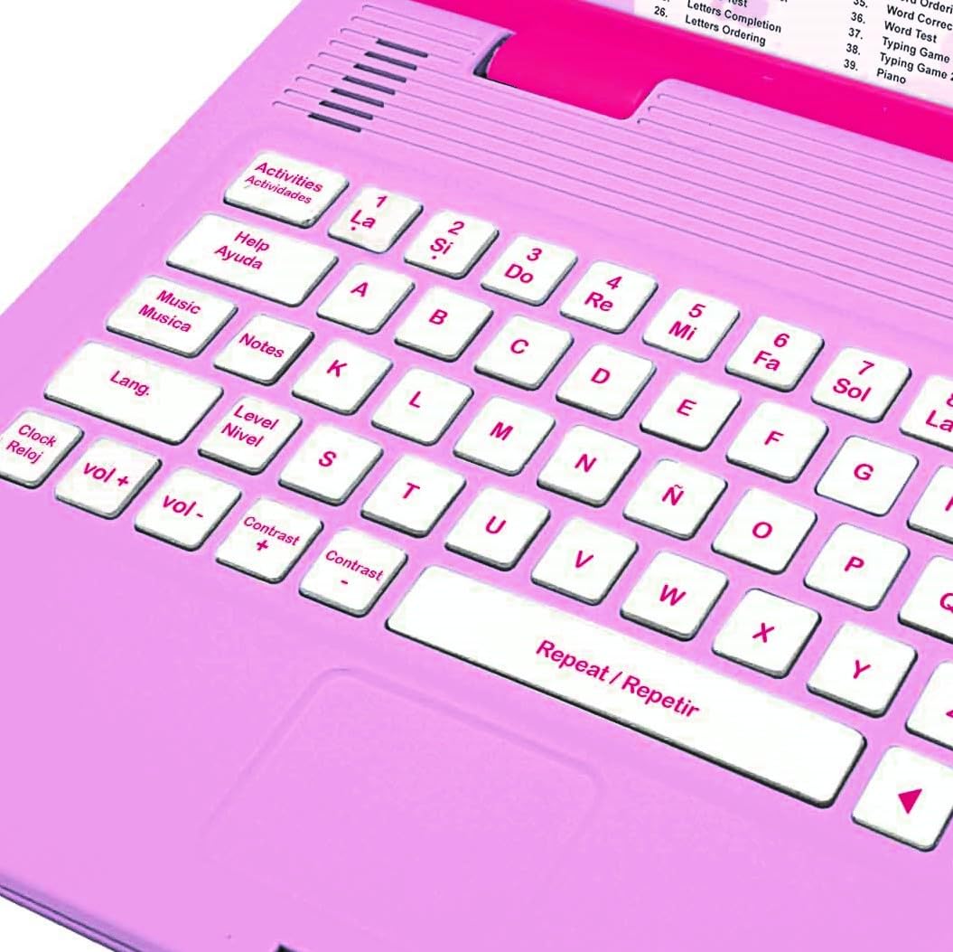 Barbie Lexibook laptop keyboard detail supports hands-on math and logic practice