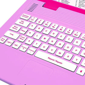 Barbie Lexibook laptop keyboard detail supports hands-on math and logic practice