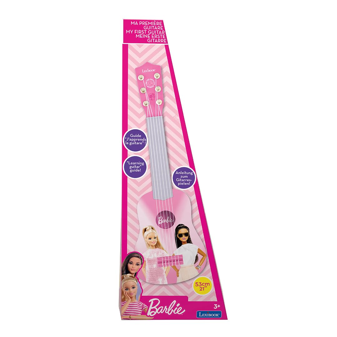 Lexibook Barbie My First Guitar pink design with durable plastic build