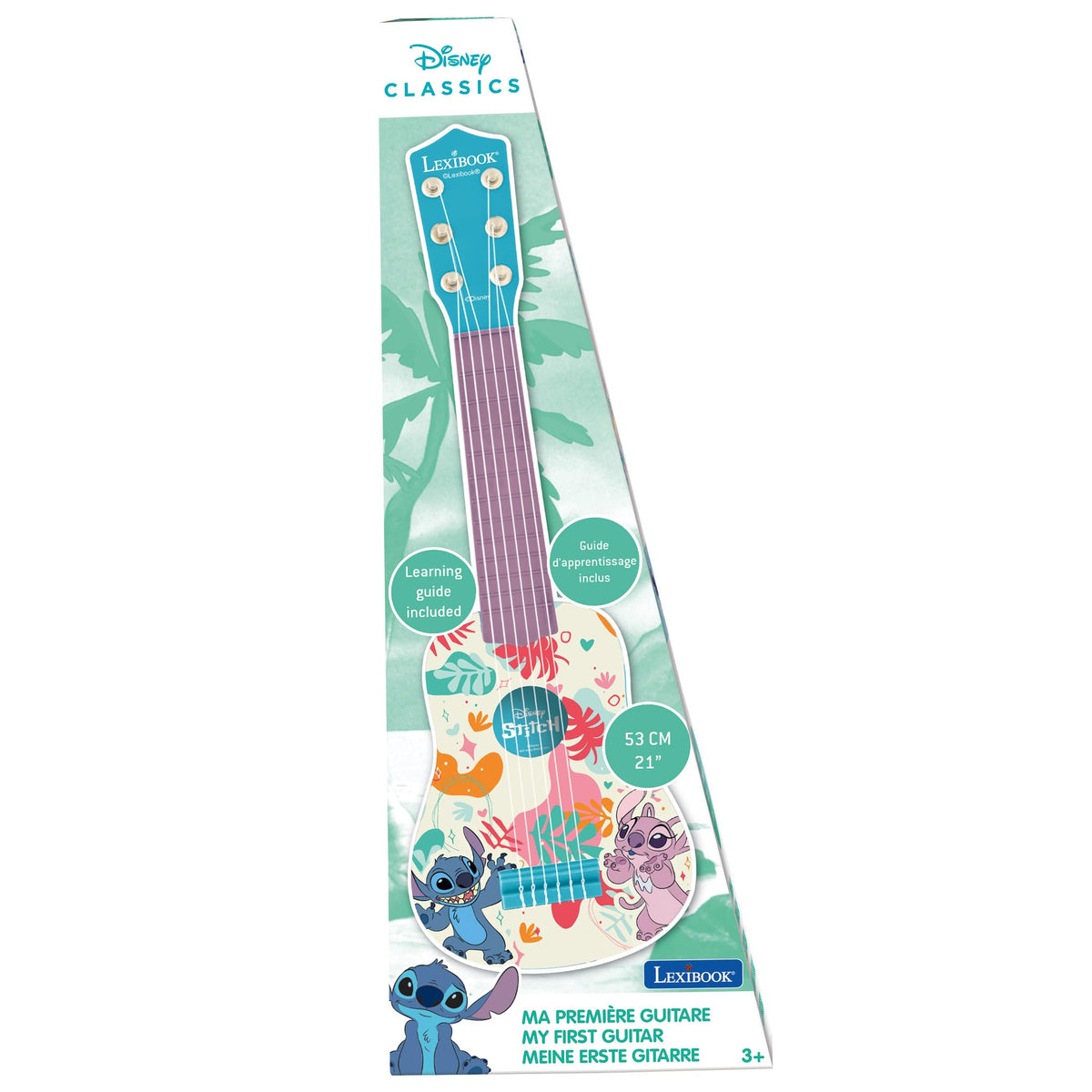 Lexibook blue Stitch guitar ready for playful practice and performance.