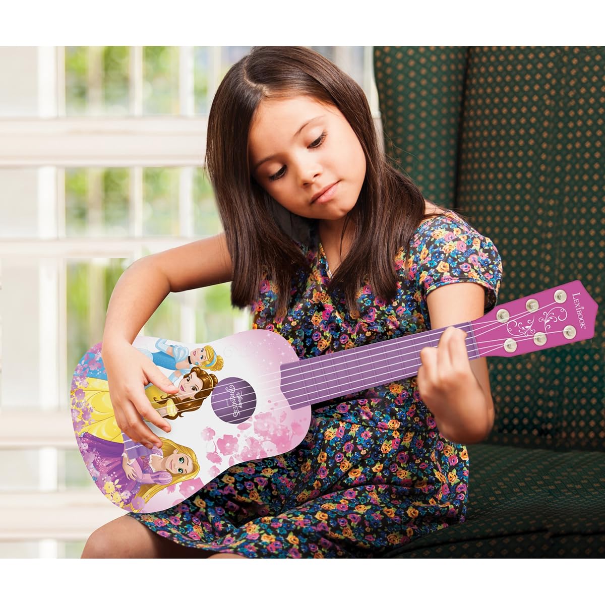 LEXiBOOK Disney Princess guitar packaging looks gift-ready for fans.