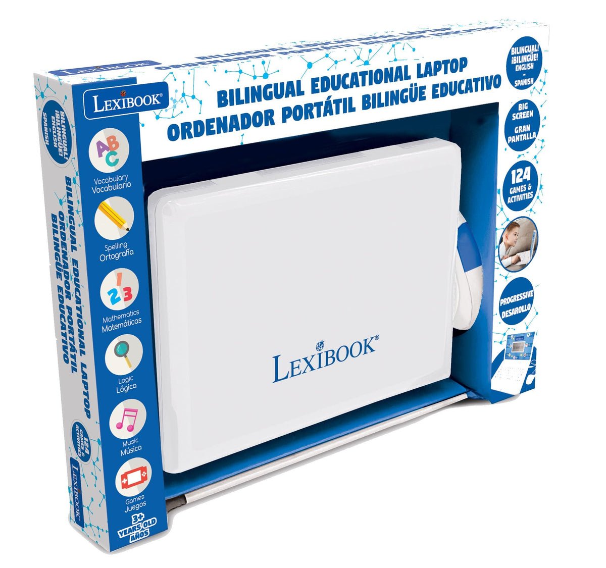 Lexibook educational laptop slim design, portable toy for on-the-go learning.