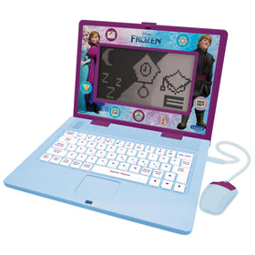 Lexibook Frozen laptop screen with bright animations that engage bilingual learners.