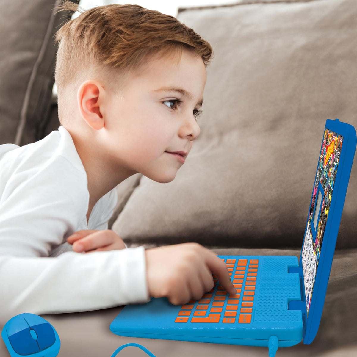 Lexibook Hot Wheels laptop compact size fits for travel and car rides.