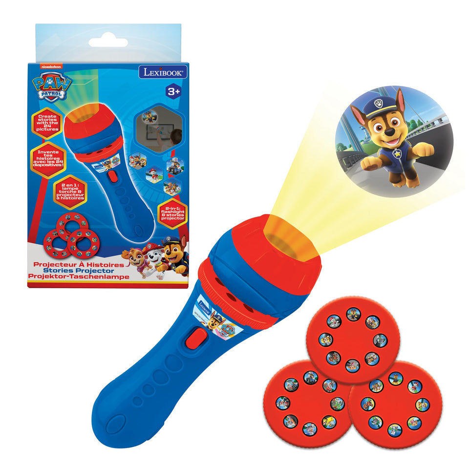 LEXiBOOK Paw Patrol projector disc 1 projects Chase and friends on wall for storytime