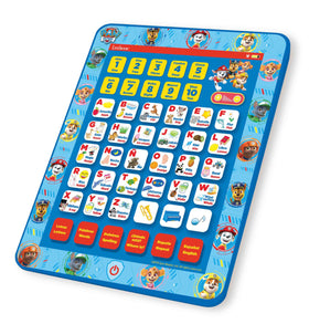 LEXiBOOK Paw Patrol learning tablet showing letters and sounds for early literacy