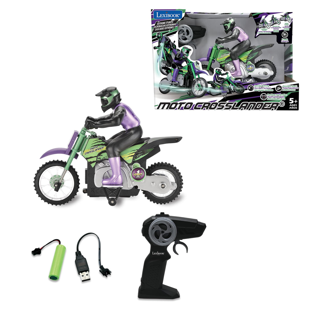 LEXiBOOK RC18 Crosslander front view with bold styling and vivid light effects.