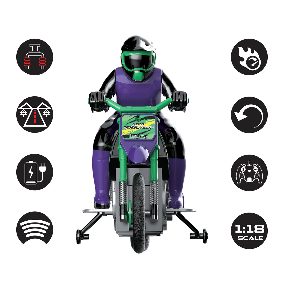 LEXiBOOK RC18 Crosslander left side shows easy grip and agility.