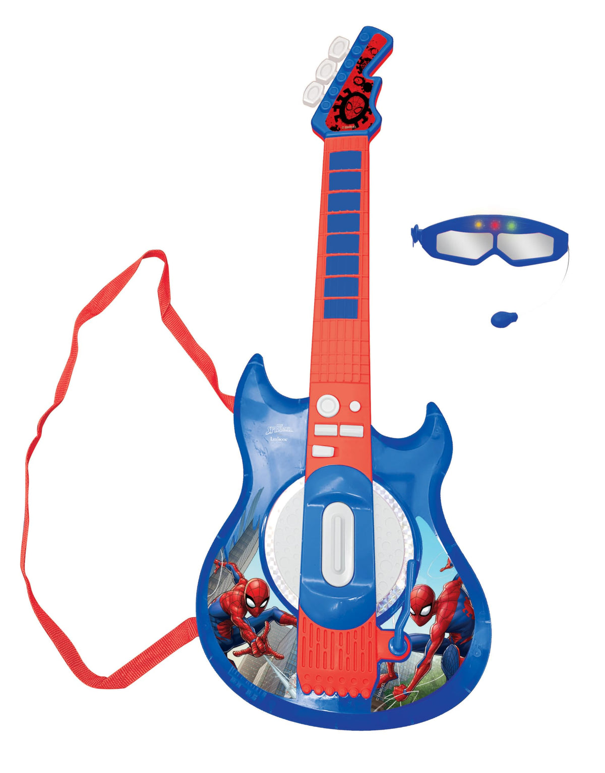 Lexibook Spider-Man light-up guitar with microphone for fun, interactive melodies.