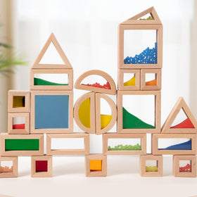 Lexza Rainbow Blocks colorful geometry for creative play and learning