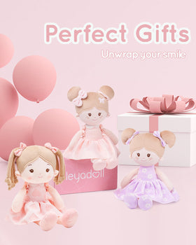 LeyaDoll pink gift-box reveals a cherished friend during birthdays.