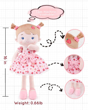 LeyaDoll 16-inch ultra-soft fabric body for cozy bedtime snuggles