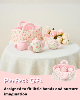 LeyaDoll soft plush tea set is machine washable and durable.