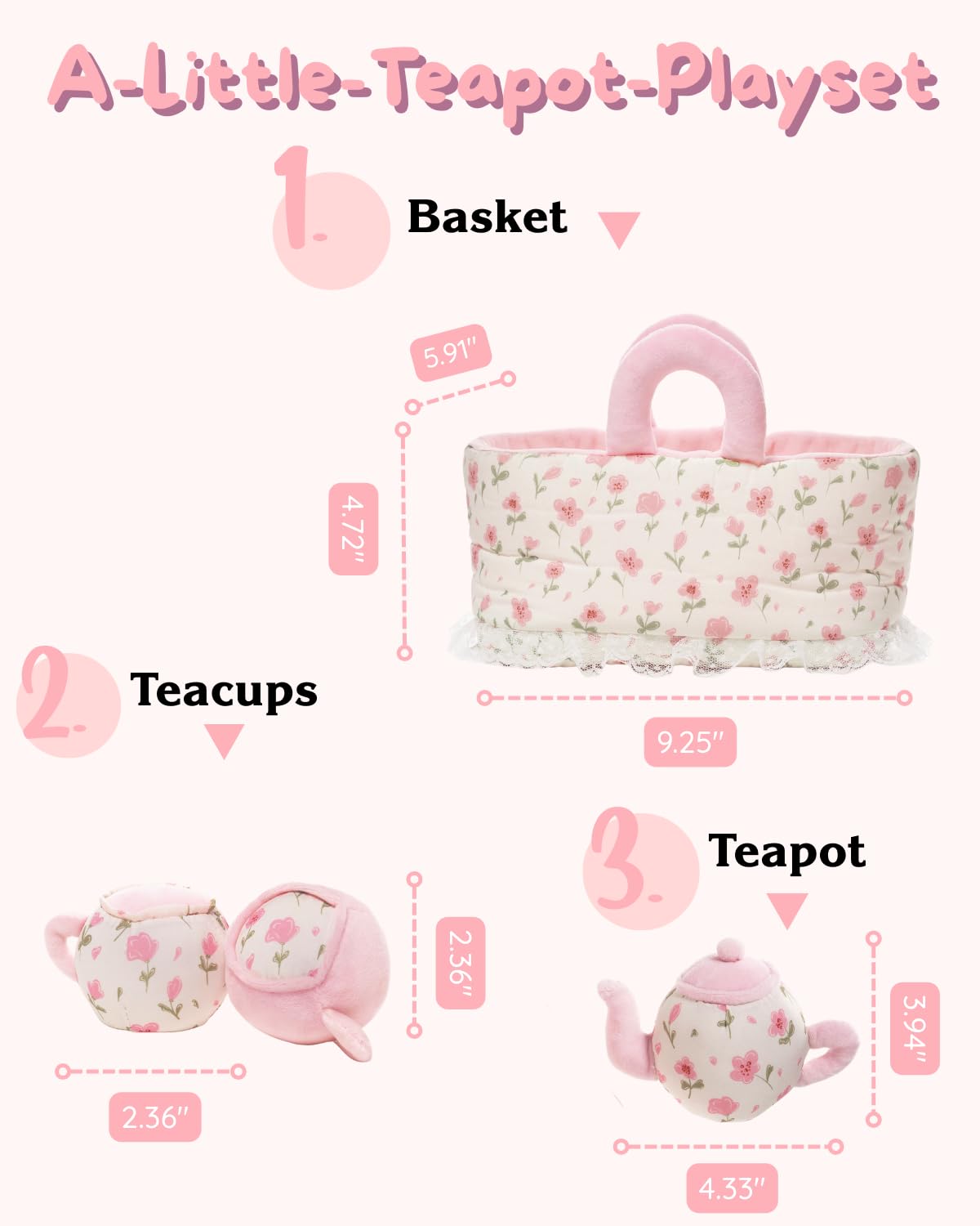 LeyaDoll teacups plush for small hands and imaginative serving.
