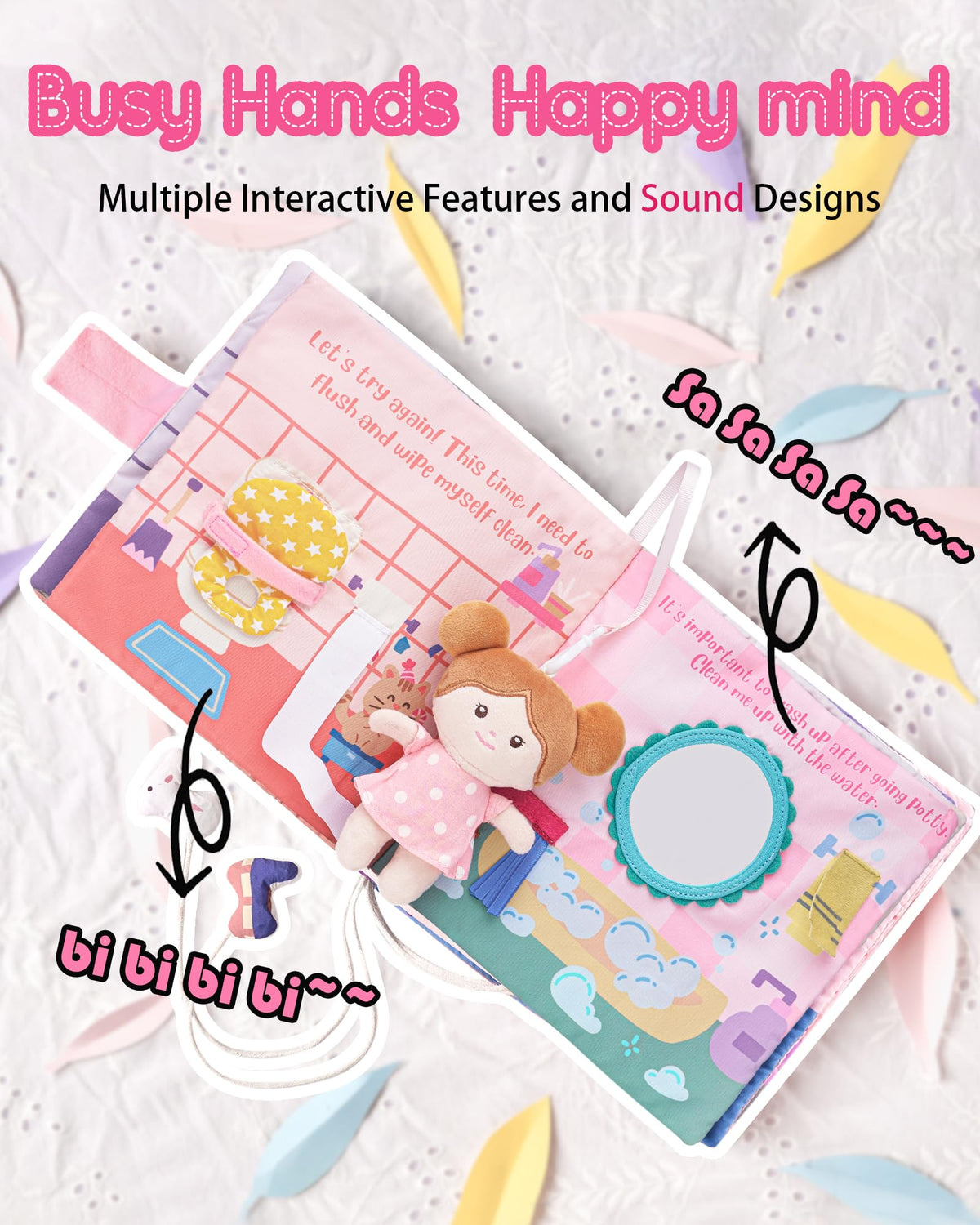 LeyaDoll crinkle page with audible interactivity during play