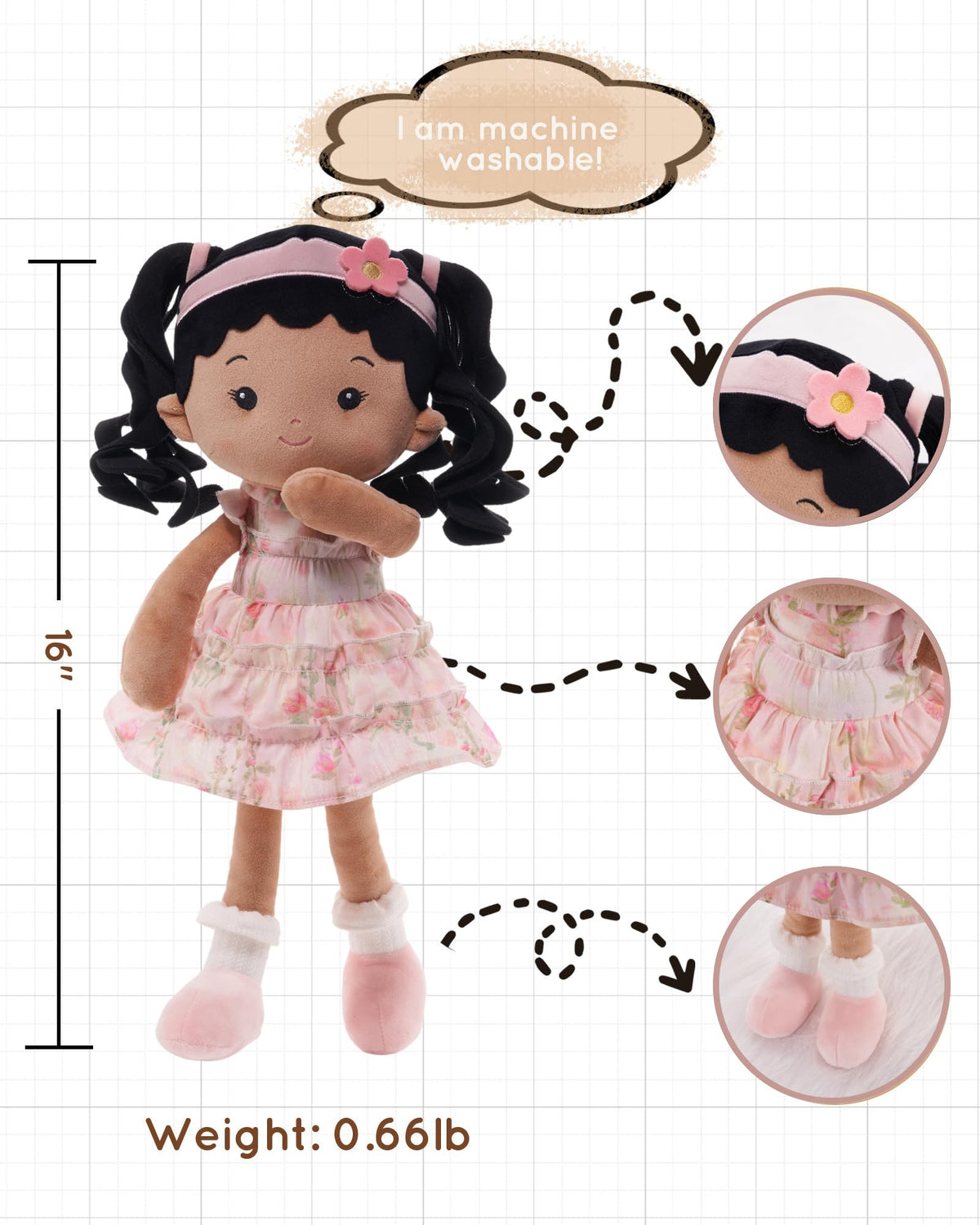 LeyaDoll face closeup with friendly smile for storytelling