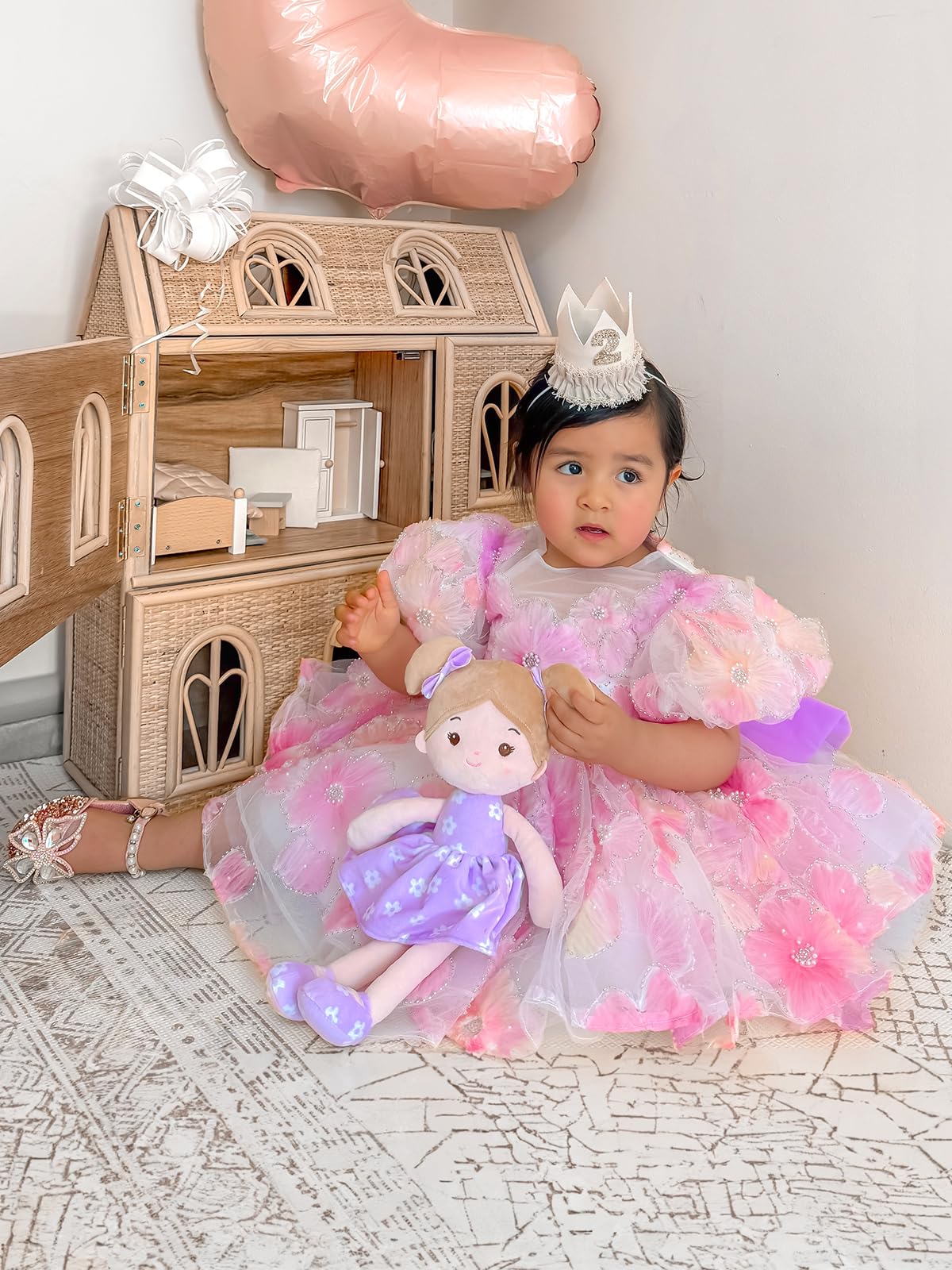 LeyaDoll FloraBelle Purple doll during playtime encourages imaginative storytelling.