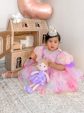 LeyaDoll FloraBelle Purple doll during playtime encourages imaginative storytelling.