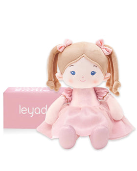 LeyaDoll 12-inch soft baby doll close-up showing plush fabric for cuddles.