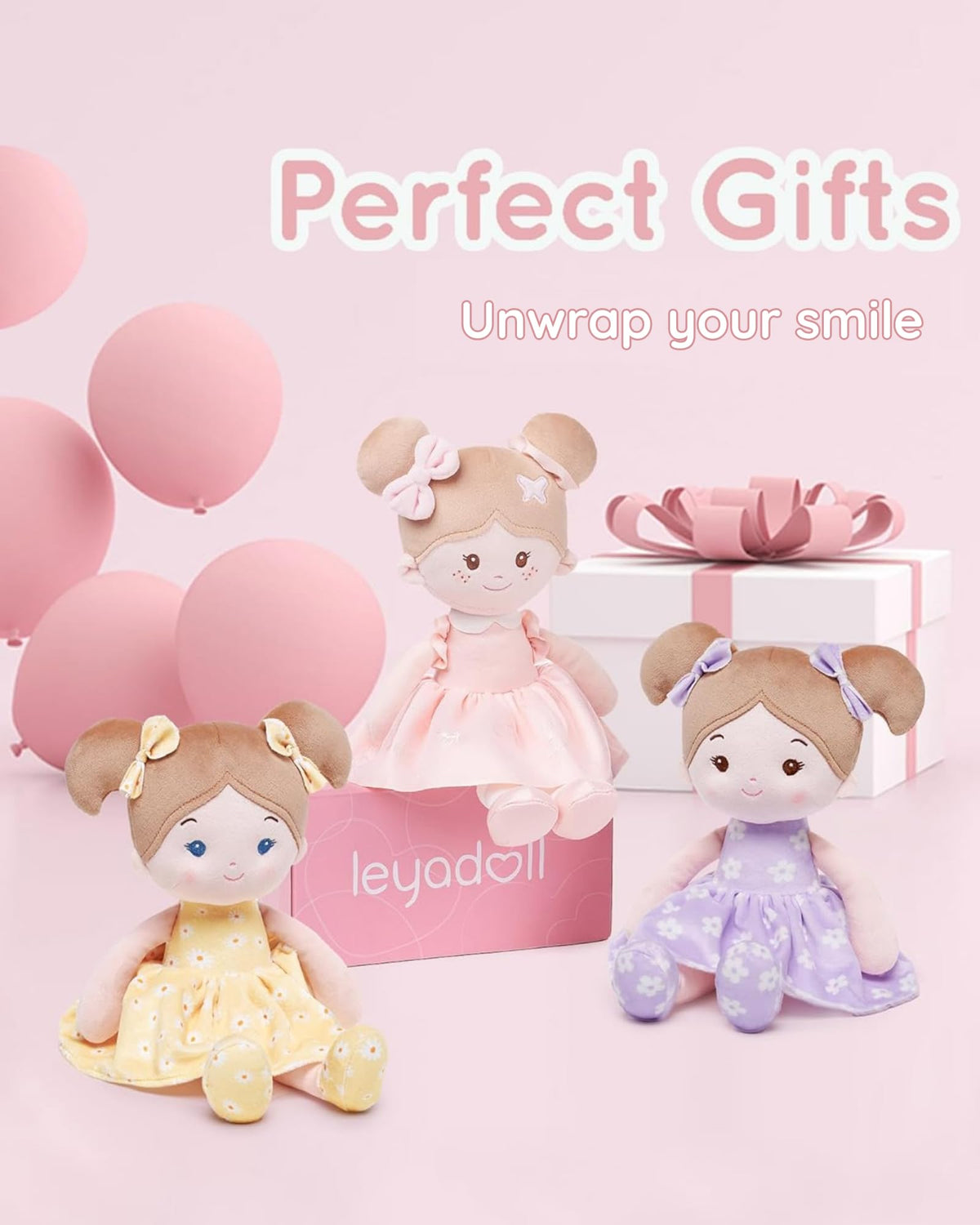 LeyaDoll Daisy fabric detail, premium materials crafted for lasting play.