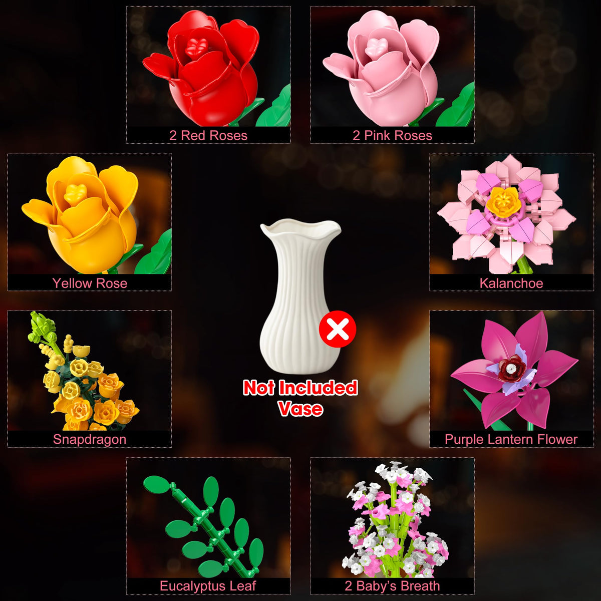 Leyic Artificial flowers with lifelike petals for mess-free home decoration.