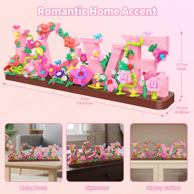 Leyic Love Heart Floral Building Kit assembly in progress promotes calm creativity.