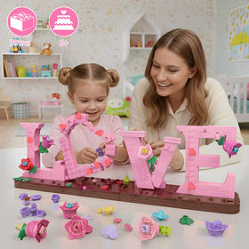 Leyic Love Heart Floral Building Kit gift-ready packaging suitable for holidays.