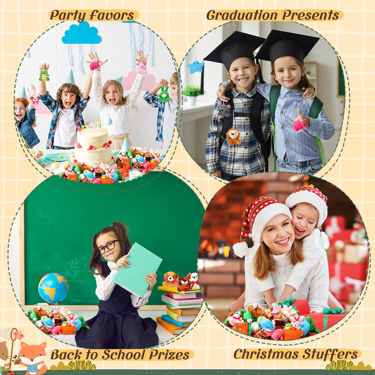 Leyndo compact plush toys for prize bags and treasure boxes.