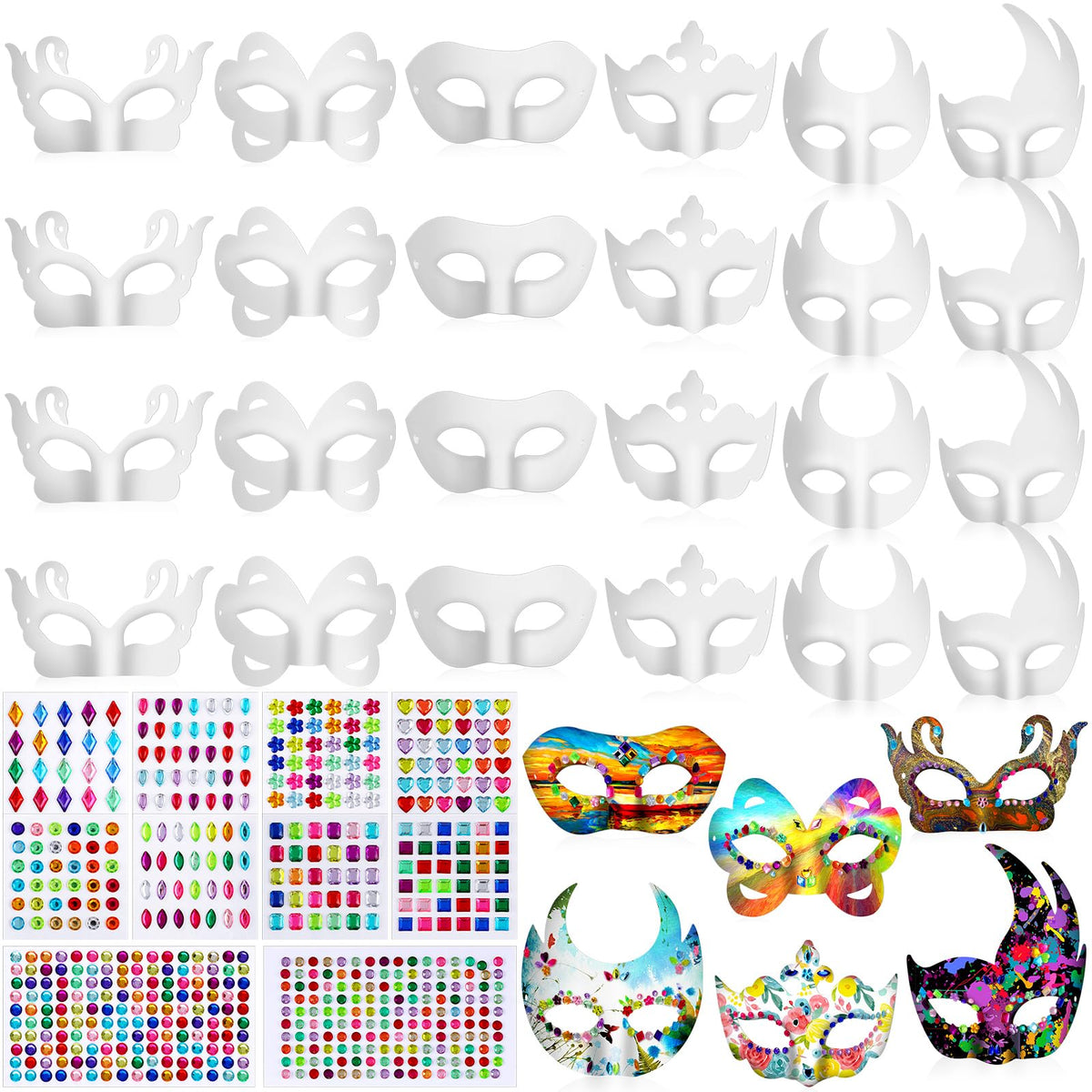 Leyndo white masquerade mask close-up for DIY cosplay and decoration