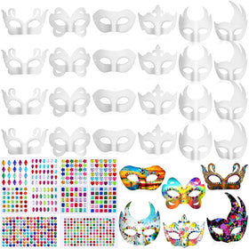 Leyndo white masquerade mask close-up for DIY cosplay and decoration