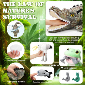 Leyndo 6in1 alligator plush fish figure for cuddles and games