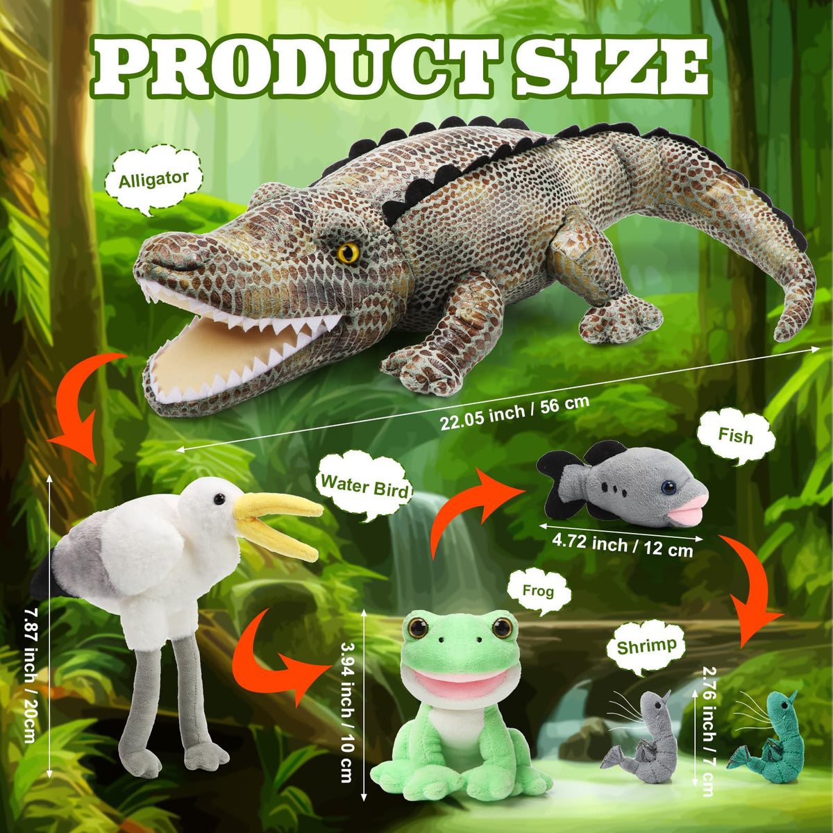 Leyndo 6in1 alligator plush waterfowl in mouth promotes interactive play