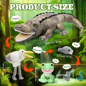 Leyndo 6in1 alligator plush waterfowl in mouth promotes interactive play
