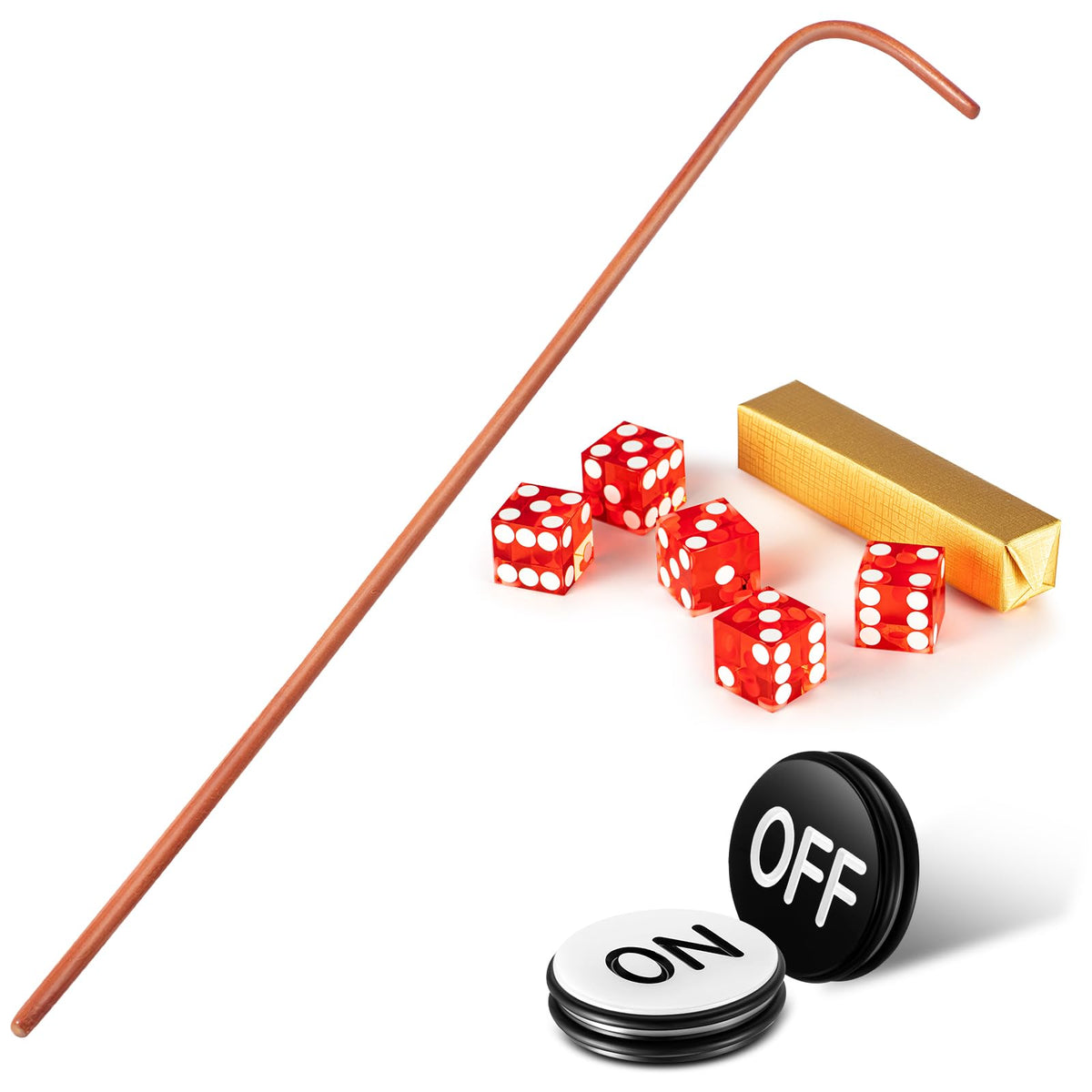 Leyndo craps table set with 24-inch rattan stick for immersive home gaming.