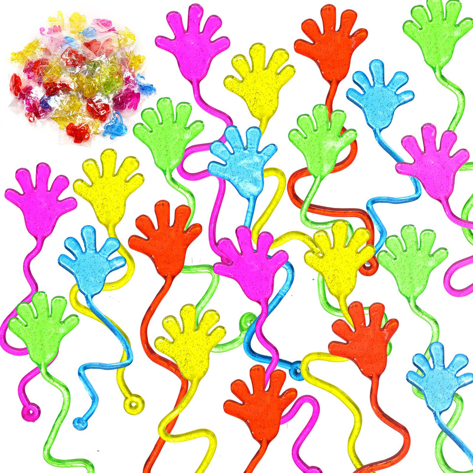 Leyndo glitter sticky hands pack in vibrant colors for party favors and prizes