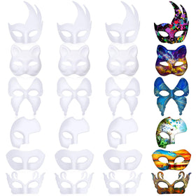 Leyndo half-face white mask for DIY cosplay and vibrant party looks