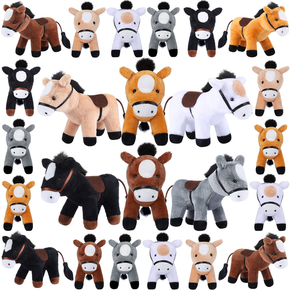 Leyndo horse plush 4 inch standing model; soft and durable for gifts.