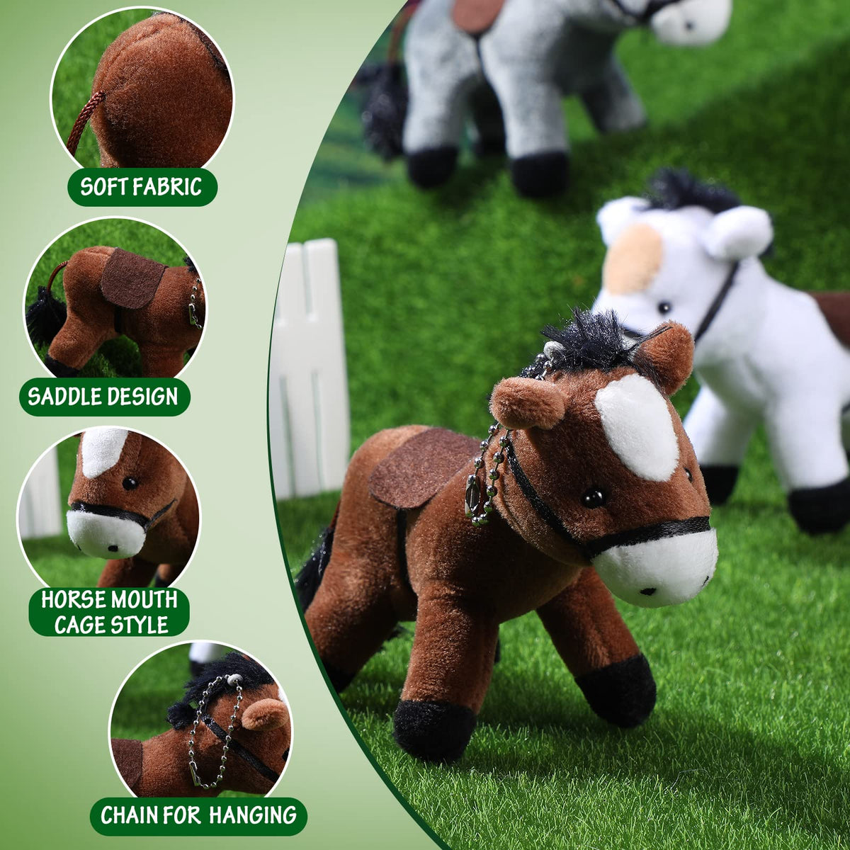 Leyndo horse plush detachable chain for backpacks and bags.