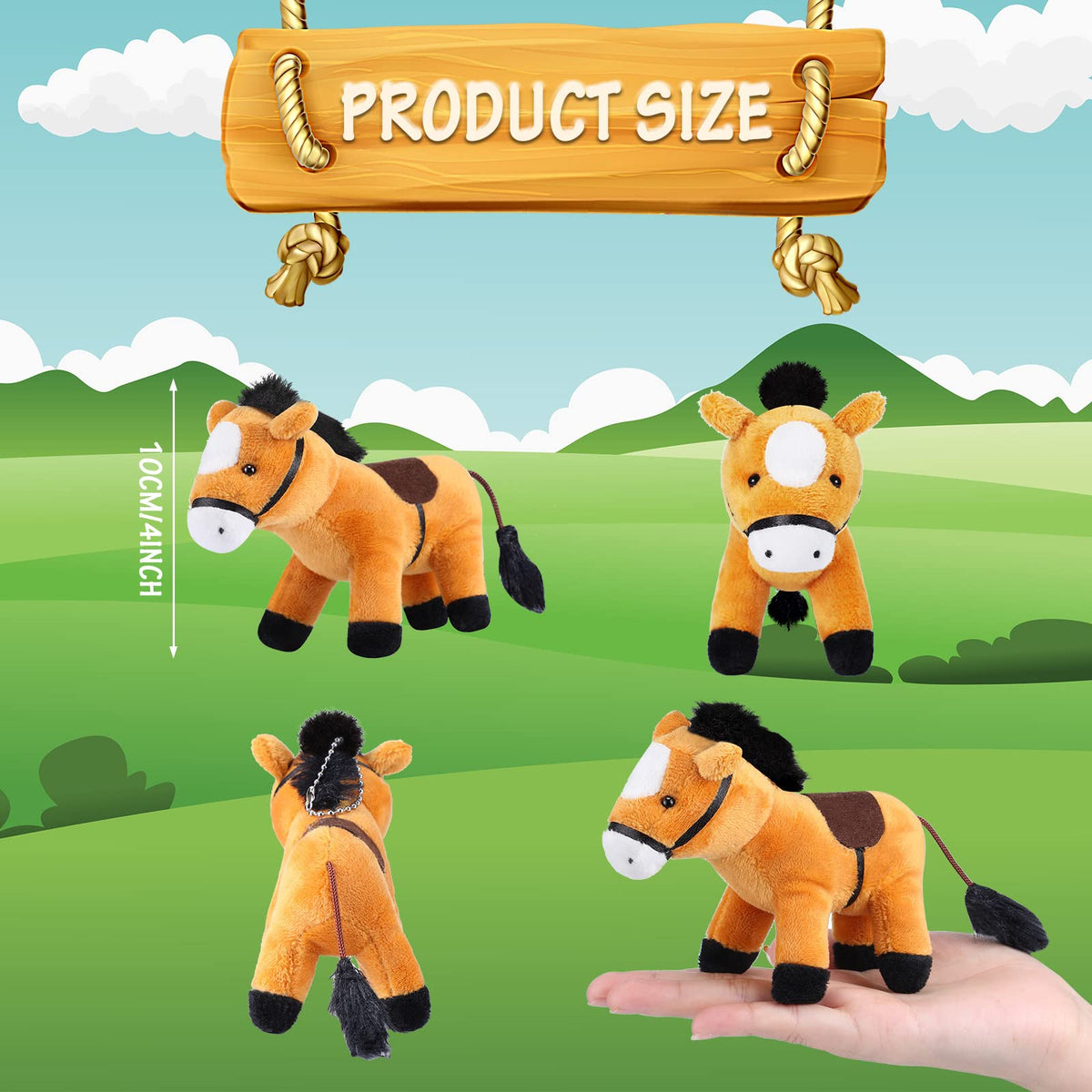 Leyndo horse plush with detachable chain for easy hanging.