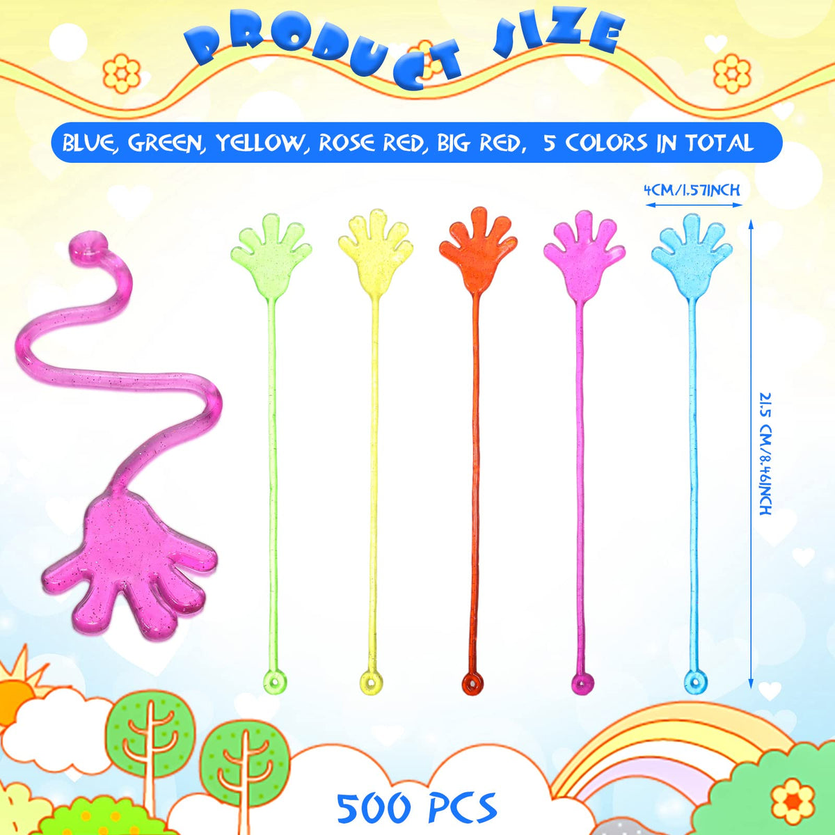 Leyndo mini stretchy sticky hands close-up shows soft TPR material and elasticity