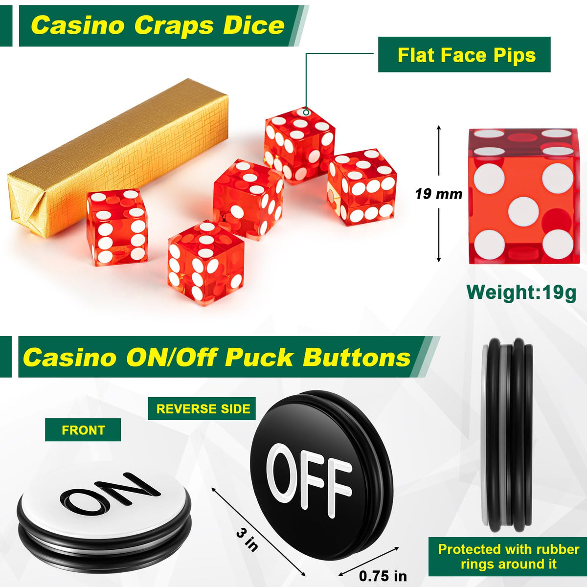 Leyndo on/off poker button provides quick table control.