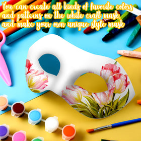 Leyndo blank mask in white, ideal for Halloween crafts and personalized designs.