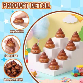 Leyndo poop stress ball with smiling expressions, mood-boosting desk companion.