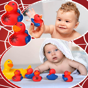 Leyndo red blue rubber ducks for colorful bath and pool fun