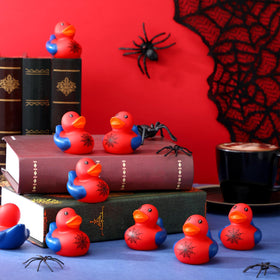 Leyndo spiderweb-pattern ducks add festive flair to bath time and parties