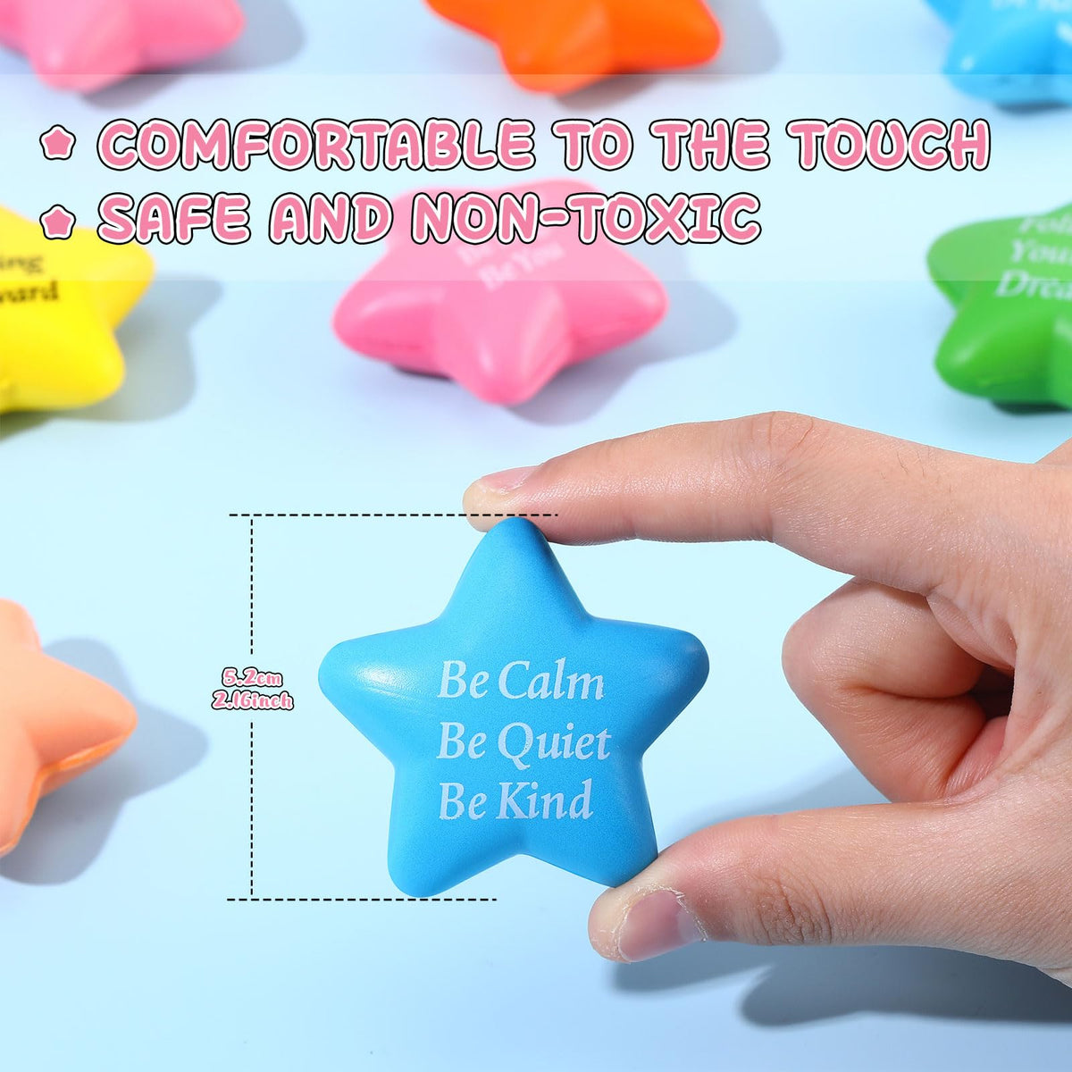 Leyndo star stress ball yellow 2.2-inch ideal for classroom focus.