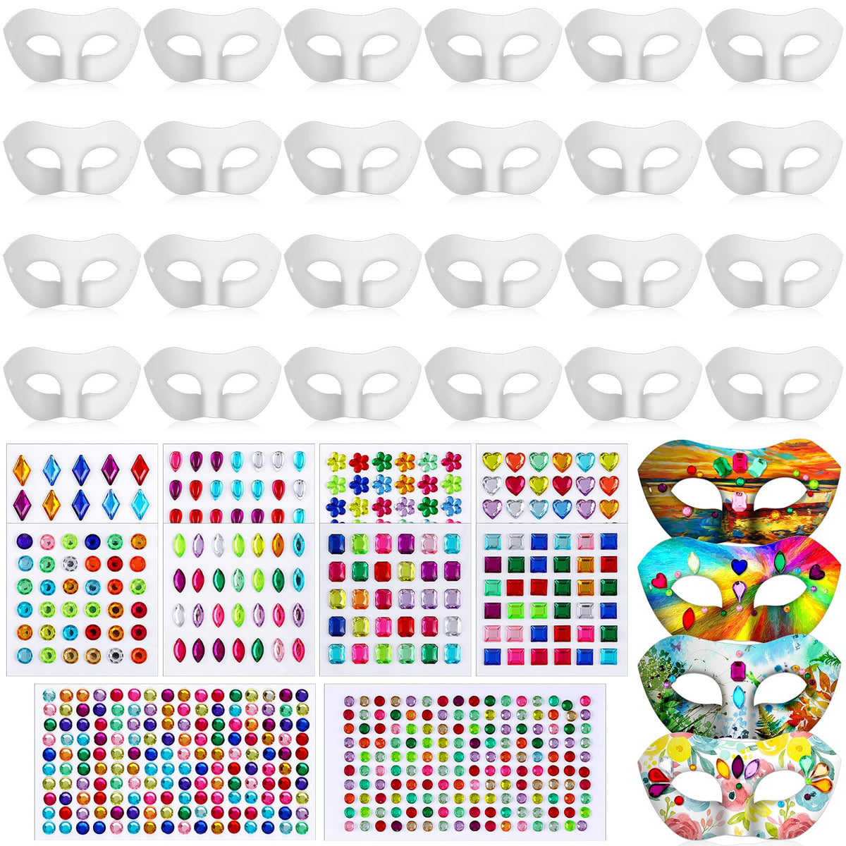 Leyndo white masquerade mask ready for easy DIY decoration and costume use
