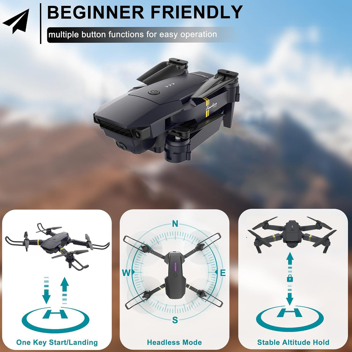 LEYOUDY drone with 120° wide-angle HD camera for sharp aerial shots.